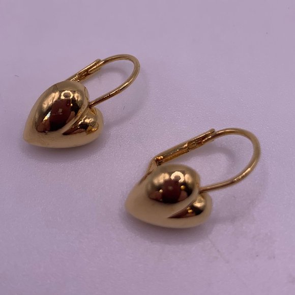 Avon Jewelry - AVON GOLD TONE LEVERBACK HEART EARRINGS